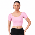 Vami Women's Cotton Stretchable Readymade Blouses - Light Pink