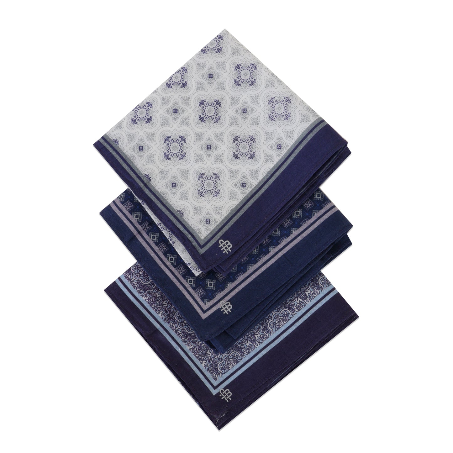 Silcora Men’s Cotton Handkerchiefs Pack of 3 (Color & Print May Vary)