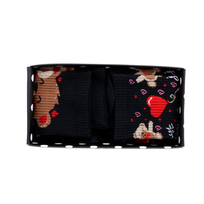 Couple Crew Length Socks - Black