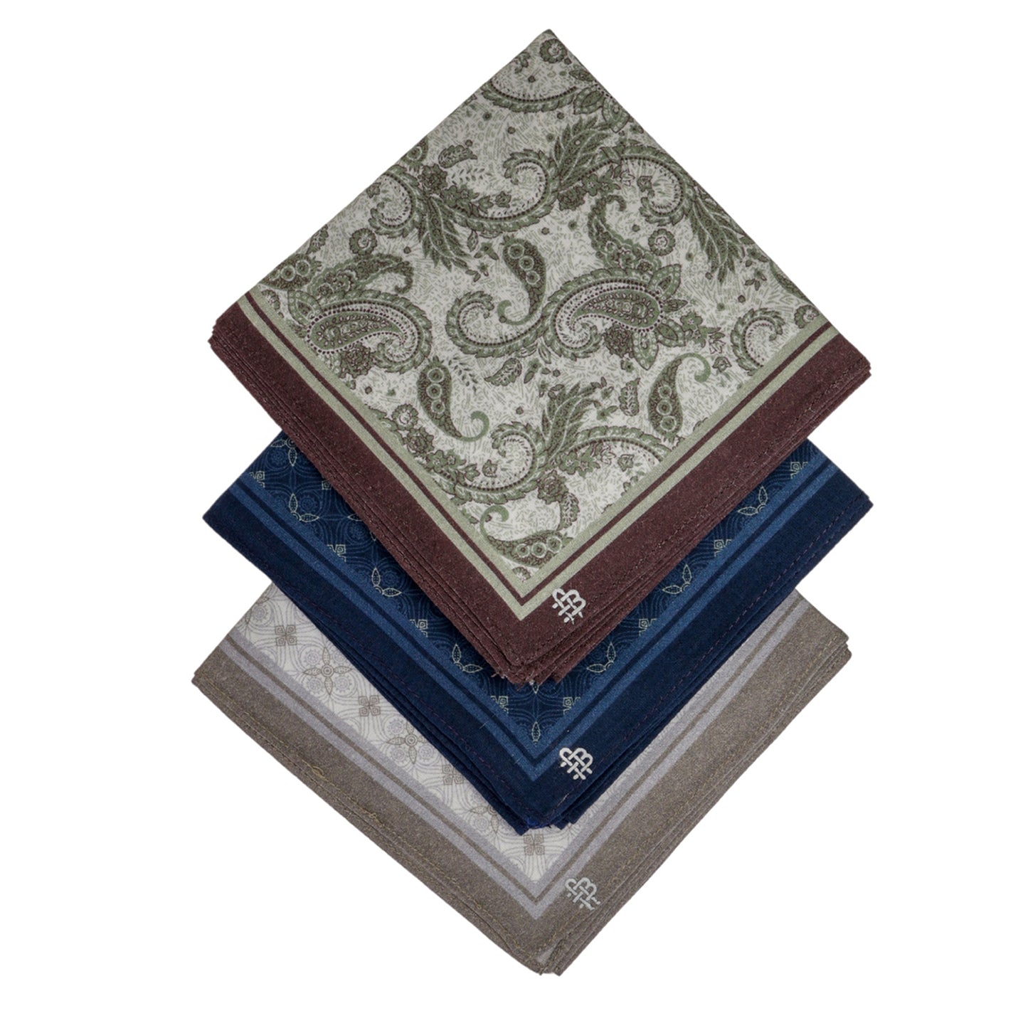 Silcora Men’s Cotton Handkerchiefs Pack of 3 (Color & Print May Vary)