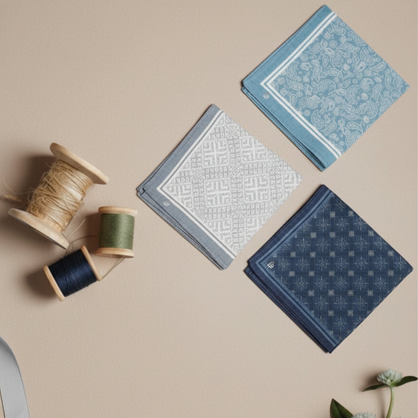 Silcora Men’s Cotton Handkerchiefs Pack of 3 (Color & Print May Vary)