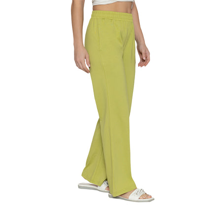 Women Flared Pants - Green Banana