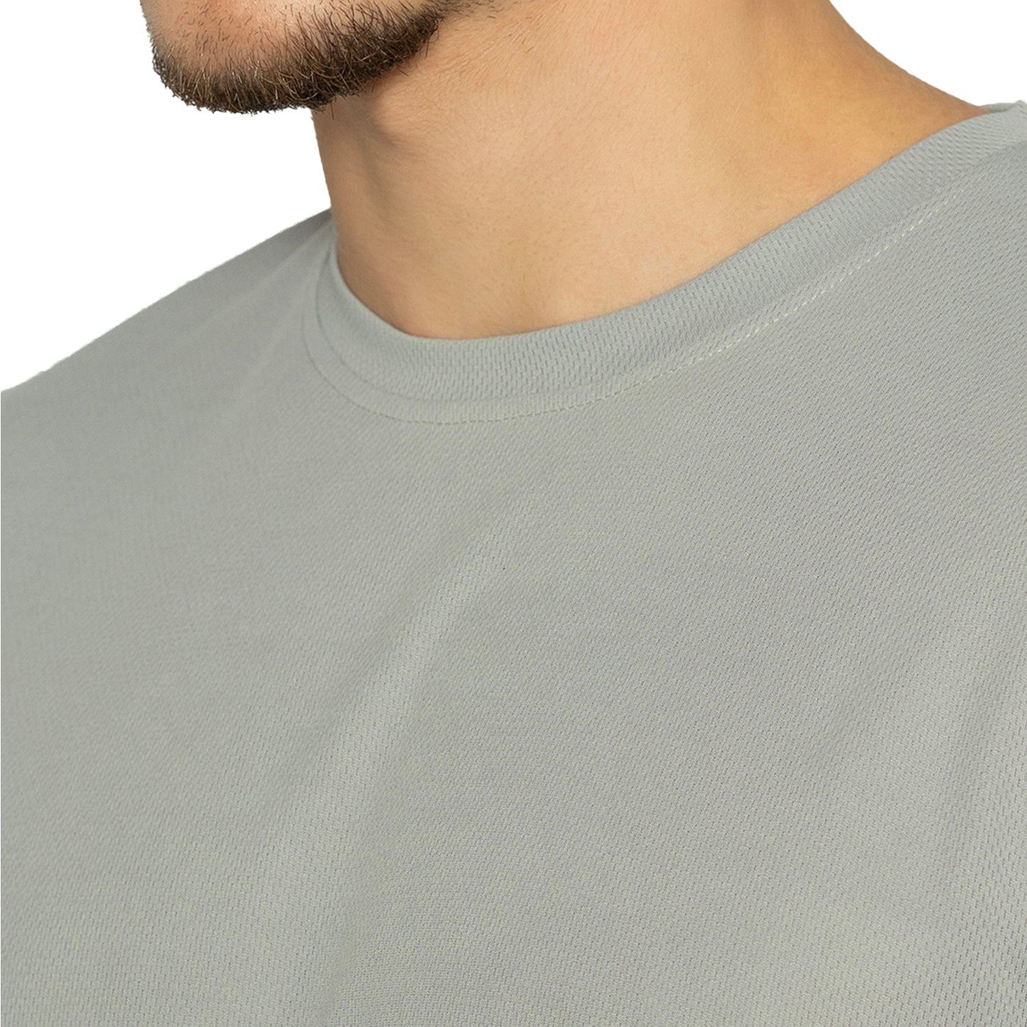 Men's Printed Round Neck T-Shirt - Lt-Grey