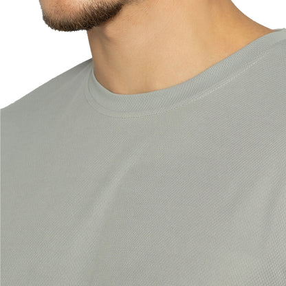 Men's Printed Round Neck T-Shirt - Lt-Grey