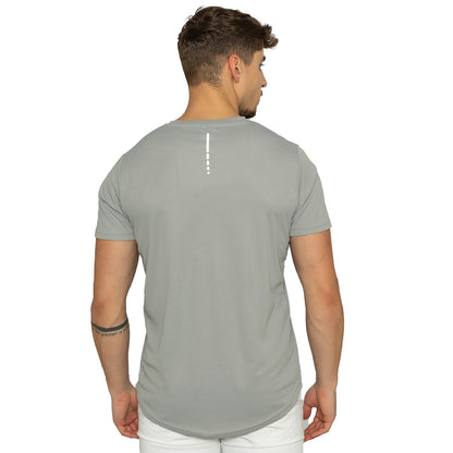 Men's Printed Round Neck T-Shirt - Lt-Grey