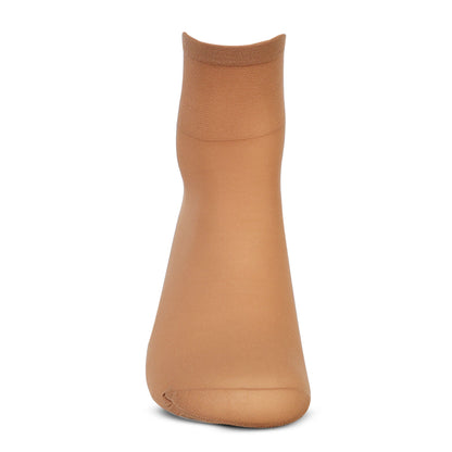Women's & Girls' Sheer Matte Ankle High Socks (Skin)