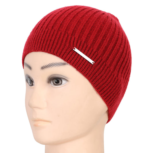 Unisex Woolen Winter Beanie Cap (Red)