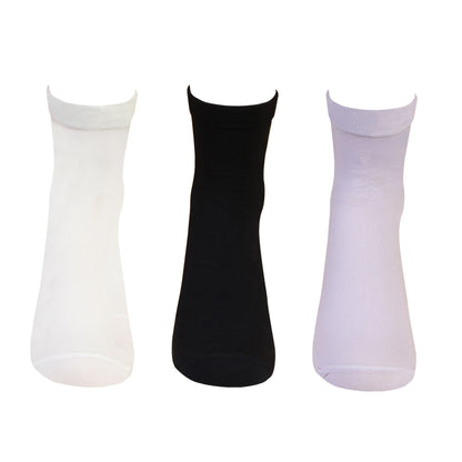 Women Silken Anklet Socks - 3 Pairs