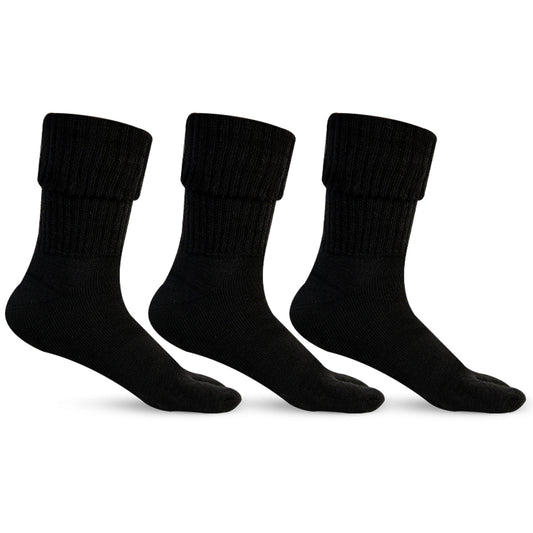 Women's Woolen Thumb Socks (Black) -Pack of 3