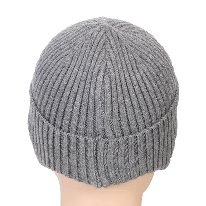 Unisex Ears Protection Woolen Beanie Cap (Grey Melange)