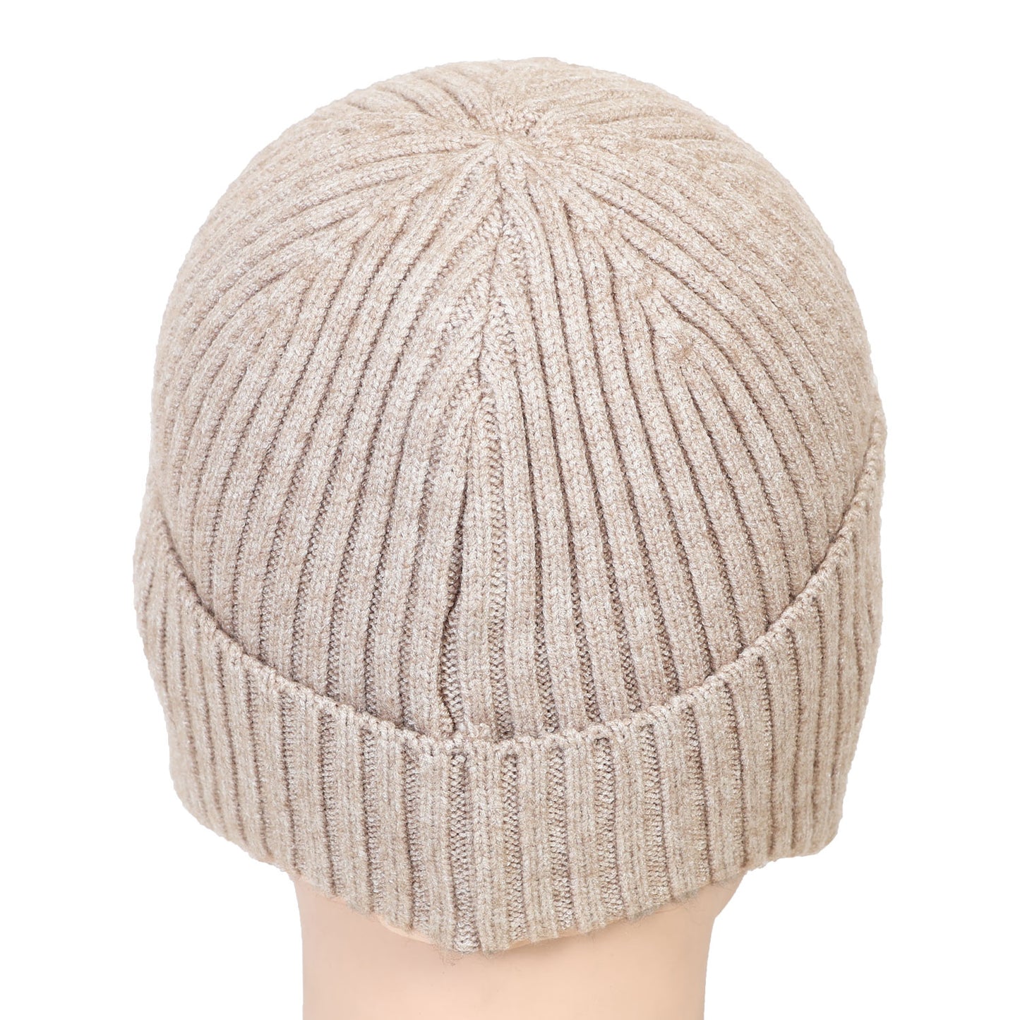 Unisex Ears Protection Woolen Beanie Cap (Beige)