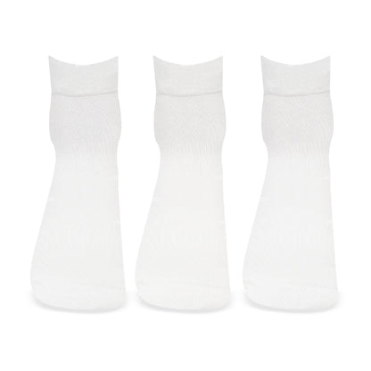 Classic Ivory Bamboo Ankle Socks - Pack of 3