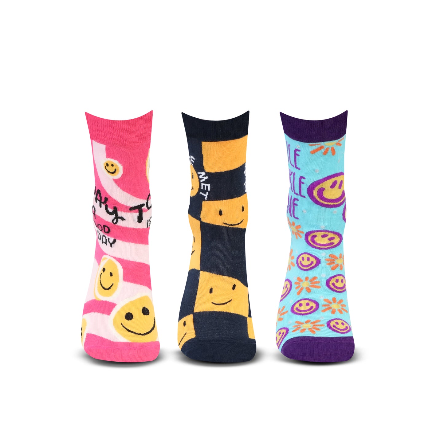 Smiley Face Emoji Socks for Women & Girls