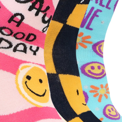 Smiley Face Emoji Socks for Women & Girls