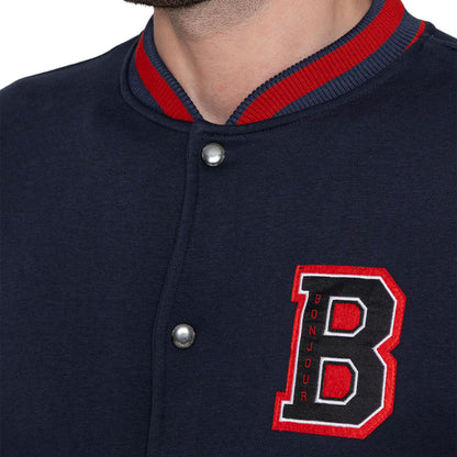 Men's Regular Fit Bomber Jacket - Navy