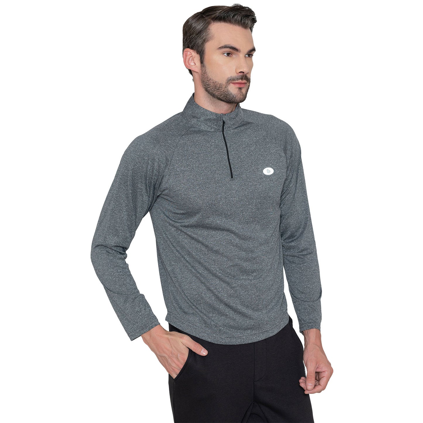 Men's Zip Neck Full Sleeve Regular Fit Sweatshirt