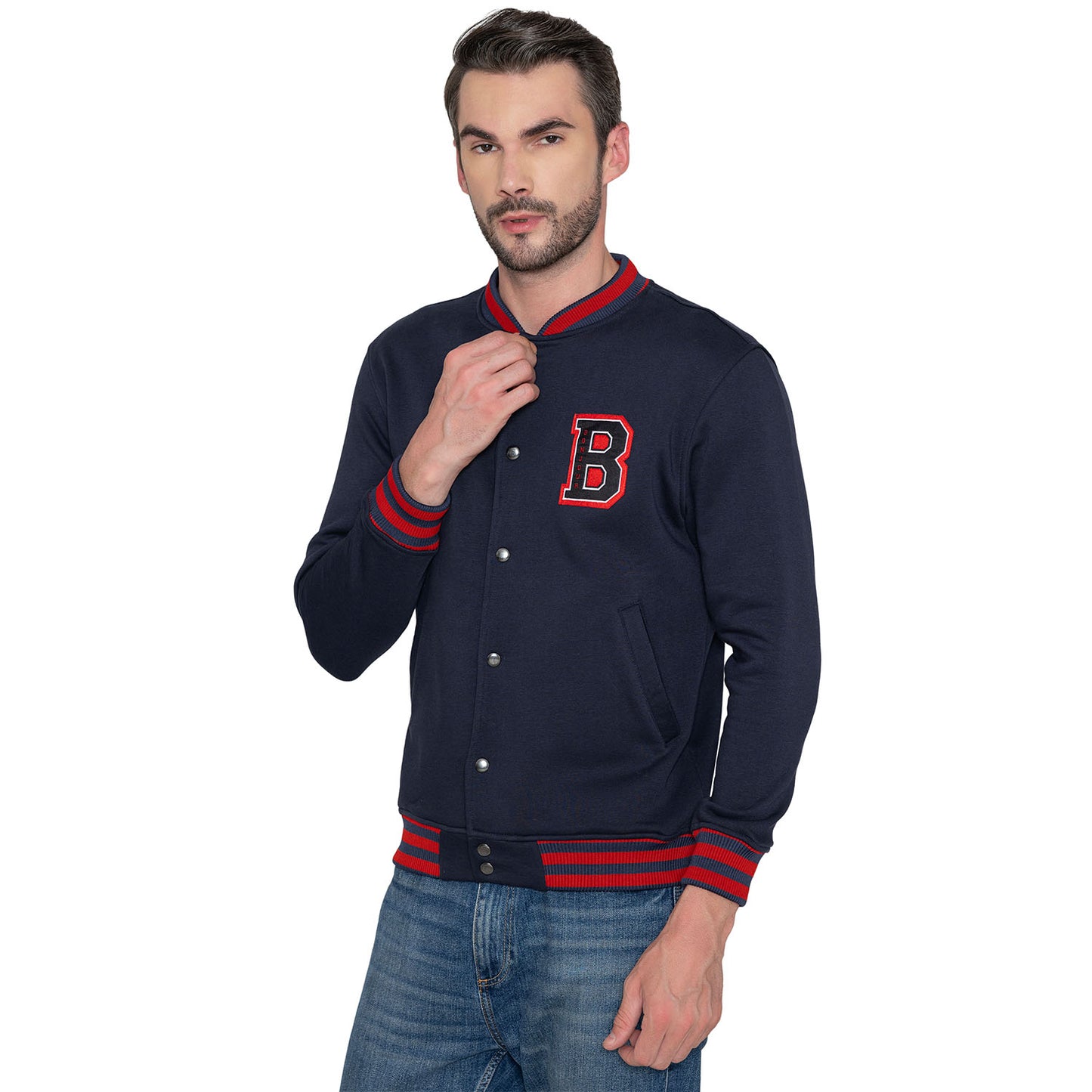 Men's Regular Fit Bomber Jacket - Navy