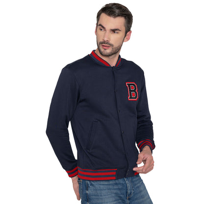 Men's Regular Fit Bomber Jacket - Navy