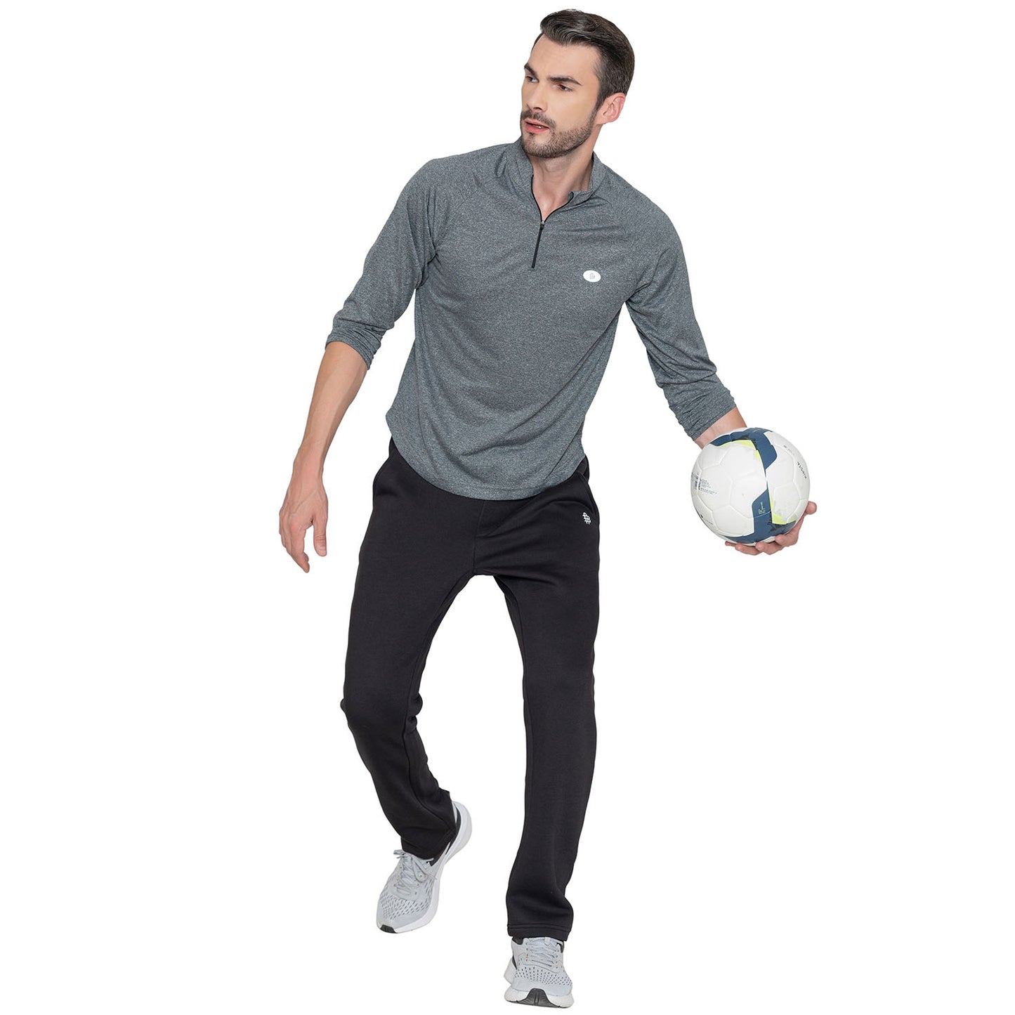 Men's Zip Neck Full Sleeve Regular Fit Sweatshirt