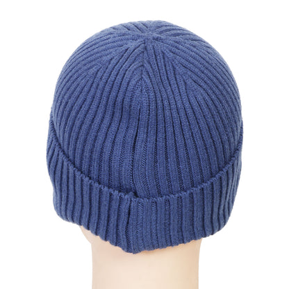 Unisex Ears Protection Woolen Beanie Cap (Blue)