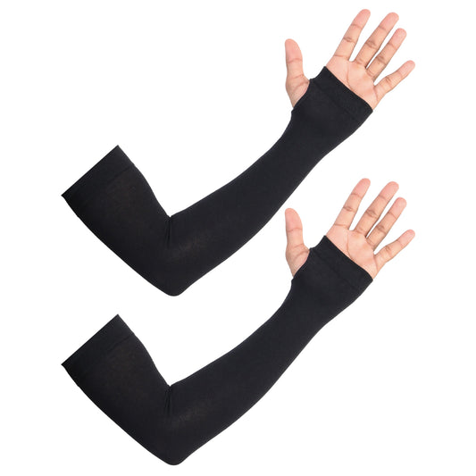 Unisex UV Sun Protection Black Arm Shield - Pack of 2
