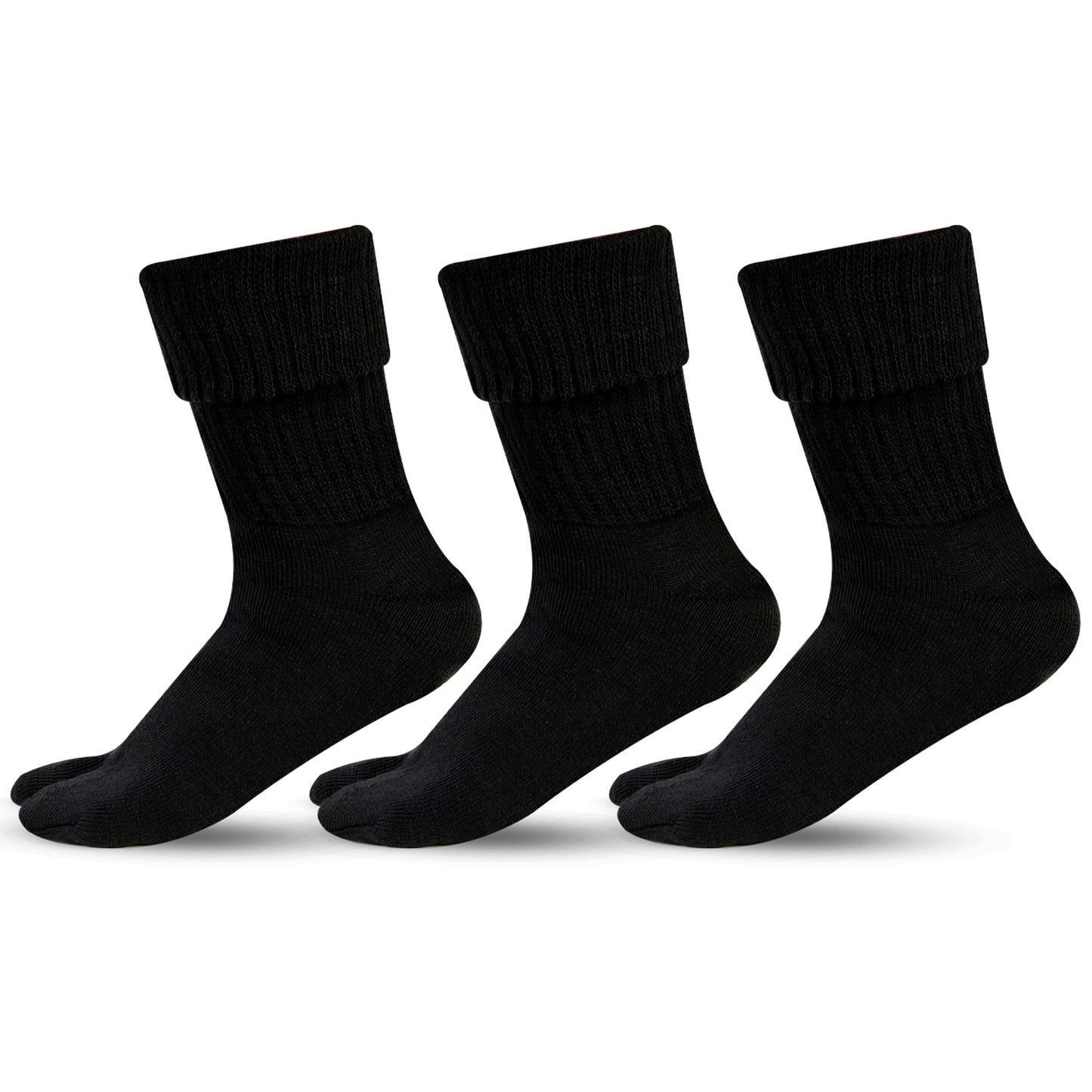 Women's Woolen Thumb Socks (Black) -Pack of 3