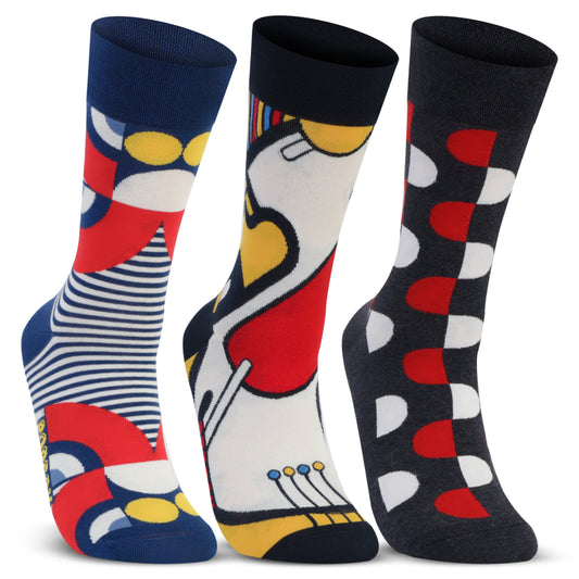Men Optical Rhythm Designer Calf Length Socks