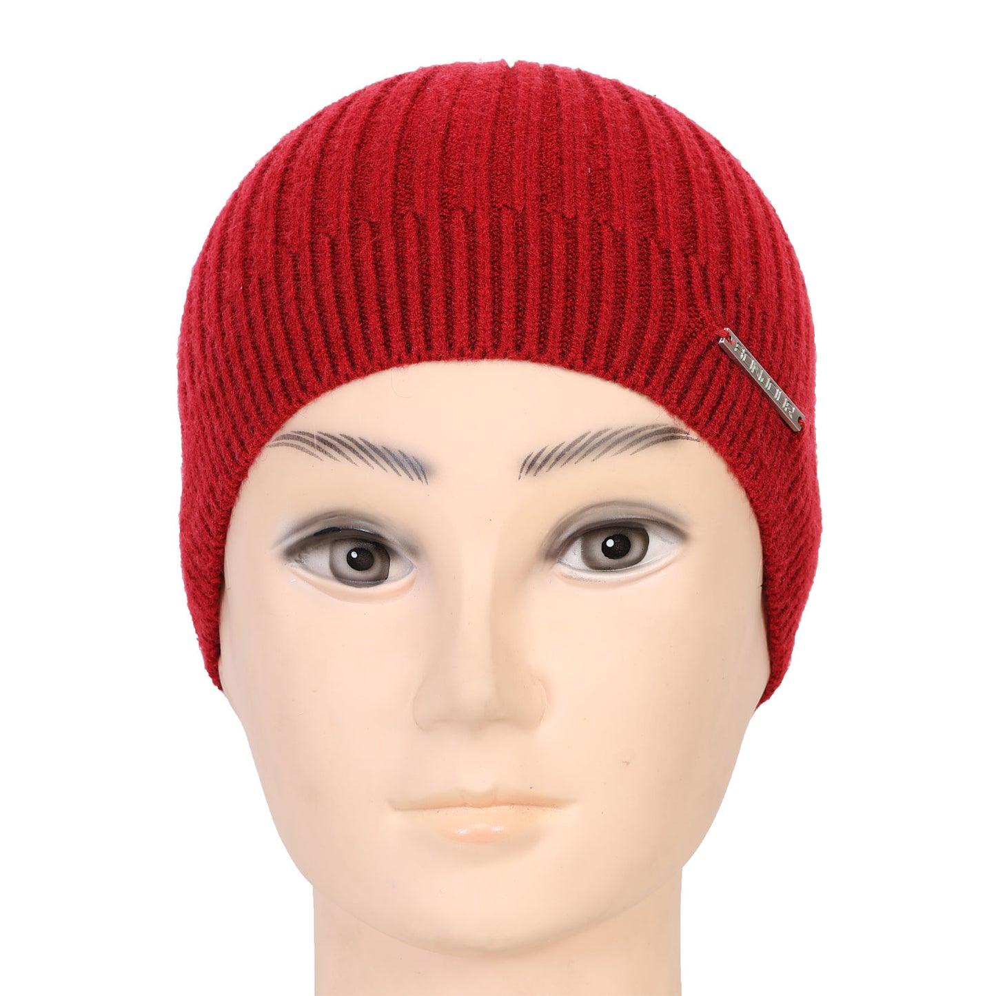 Unisex Woolen Winter Beanie Cap (Red)
