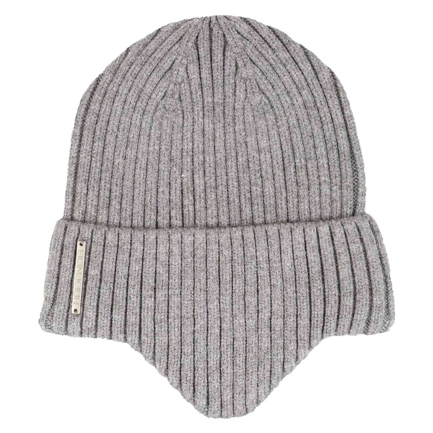 Unisex Ears Protection Woolen Beanie Cap (Grey Melange)
