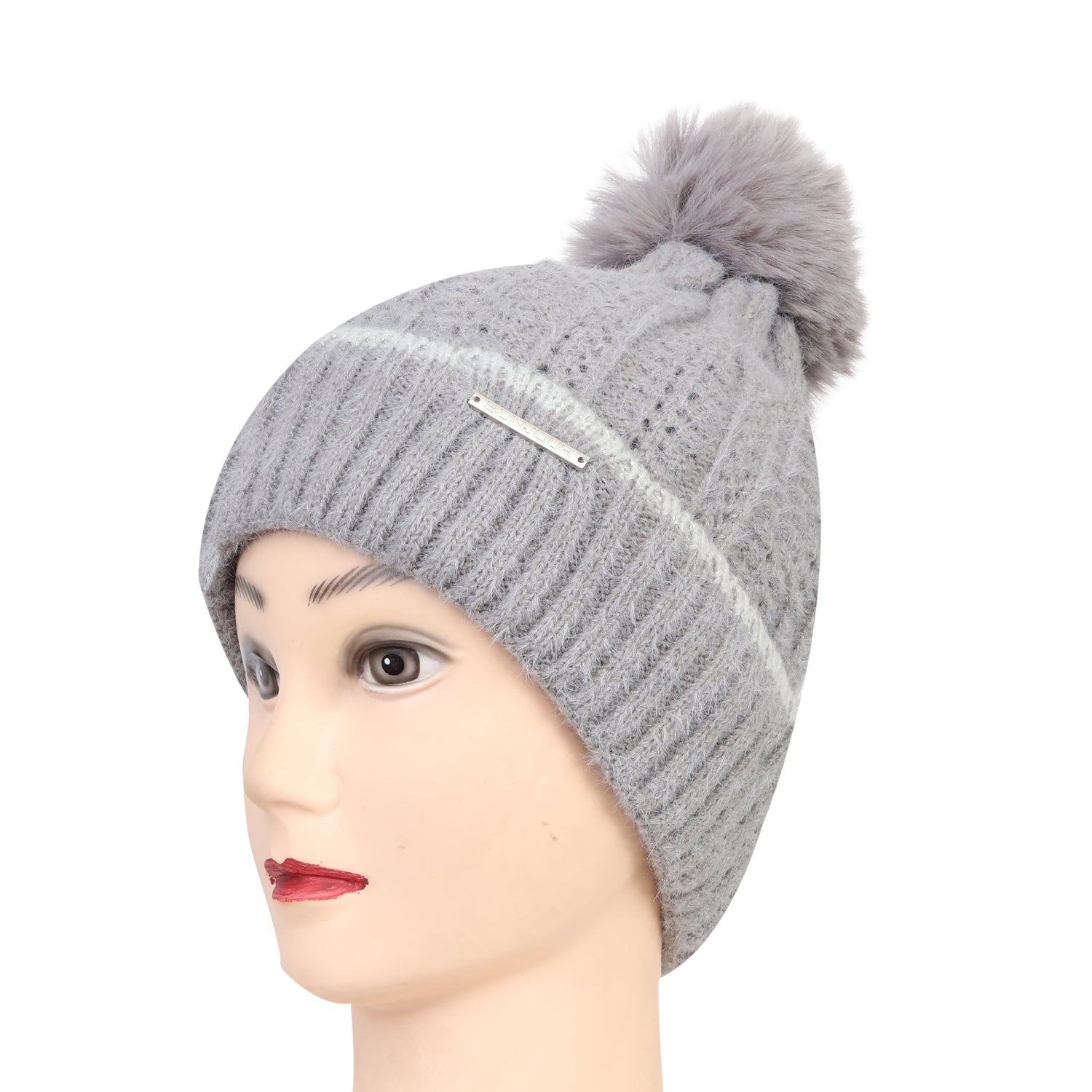 Buy Women Girls Pom-Pom Knitted Beanie Cap Soft Warm