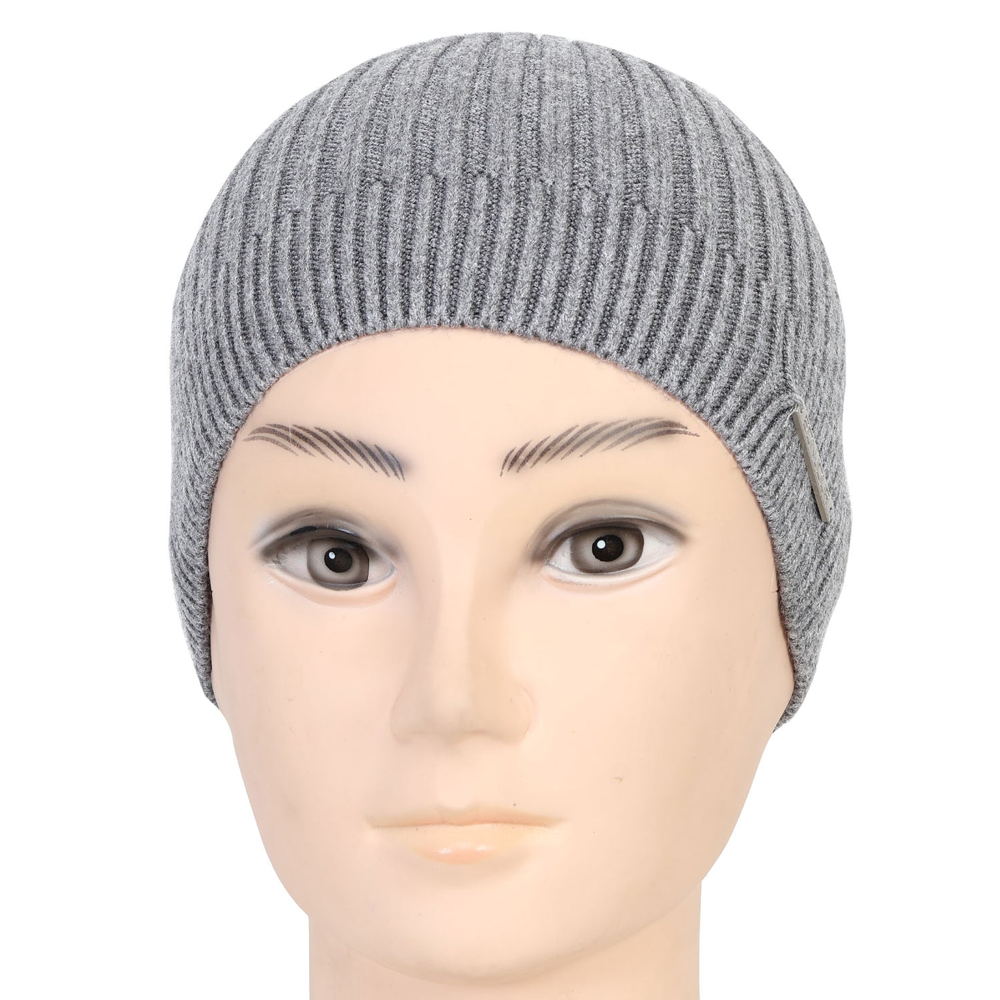 Unisex Woolen Winter Beanie Cap (Grey Melange)