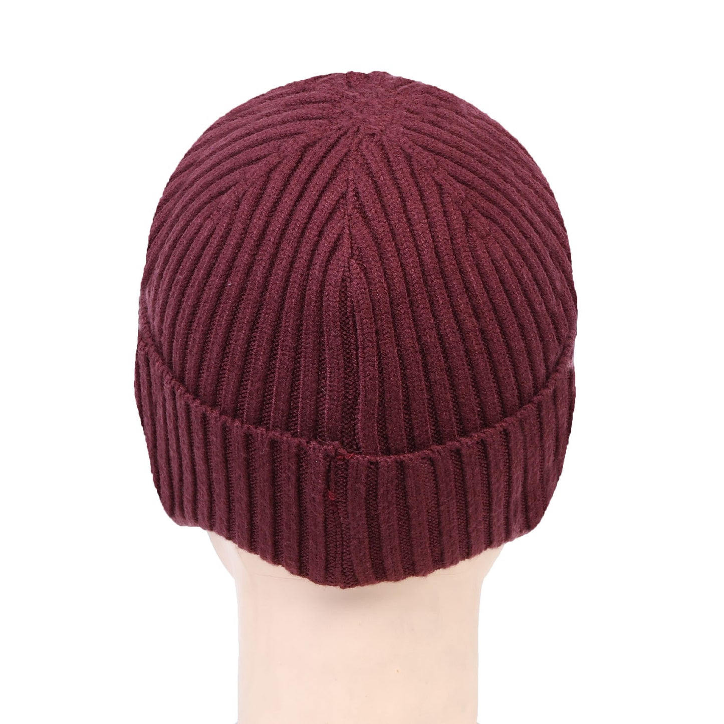 Unisex Ears Protection Woolen Beanie Cap (Wine)