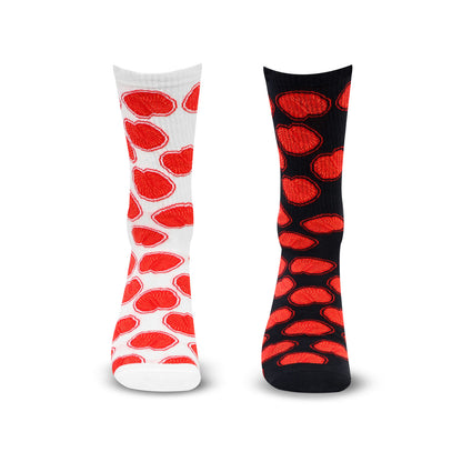 Couple Crew Length Socks White & Black