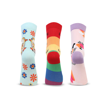 Love & Peace Designer Calf Socks for Women & Girls