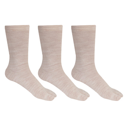 Women's Fine Woolen Thumb Crew Socks - Skin (Pack of 3))