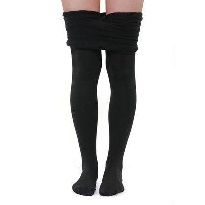 Super-soft High Waisted Velvet Leggings (Black)