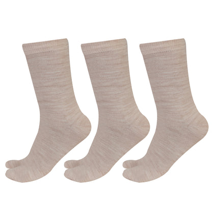 Women's Fine Woolen Thumb Crew Socks - Skin (Pack of 3))