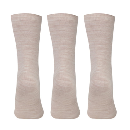 Women's Fine Woolen Thumb Crew Socks - Skin (Pack of 3))
