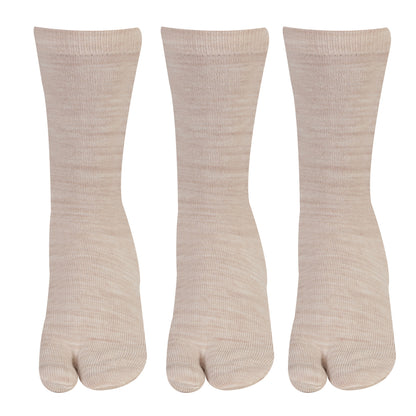 Women's Fine Woolen Thumb Crew Socks - Skin (Pack of 3))