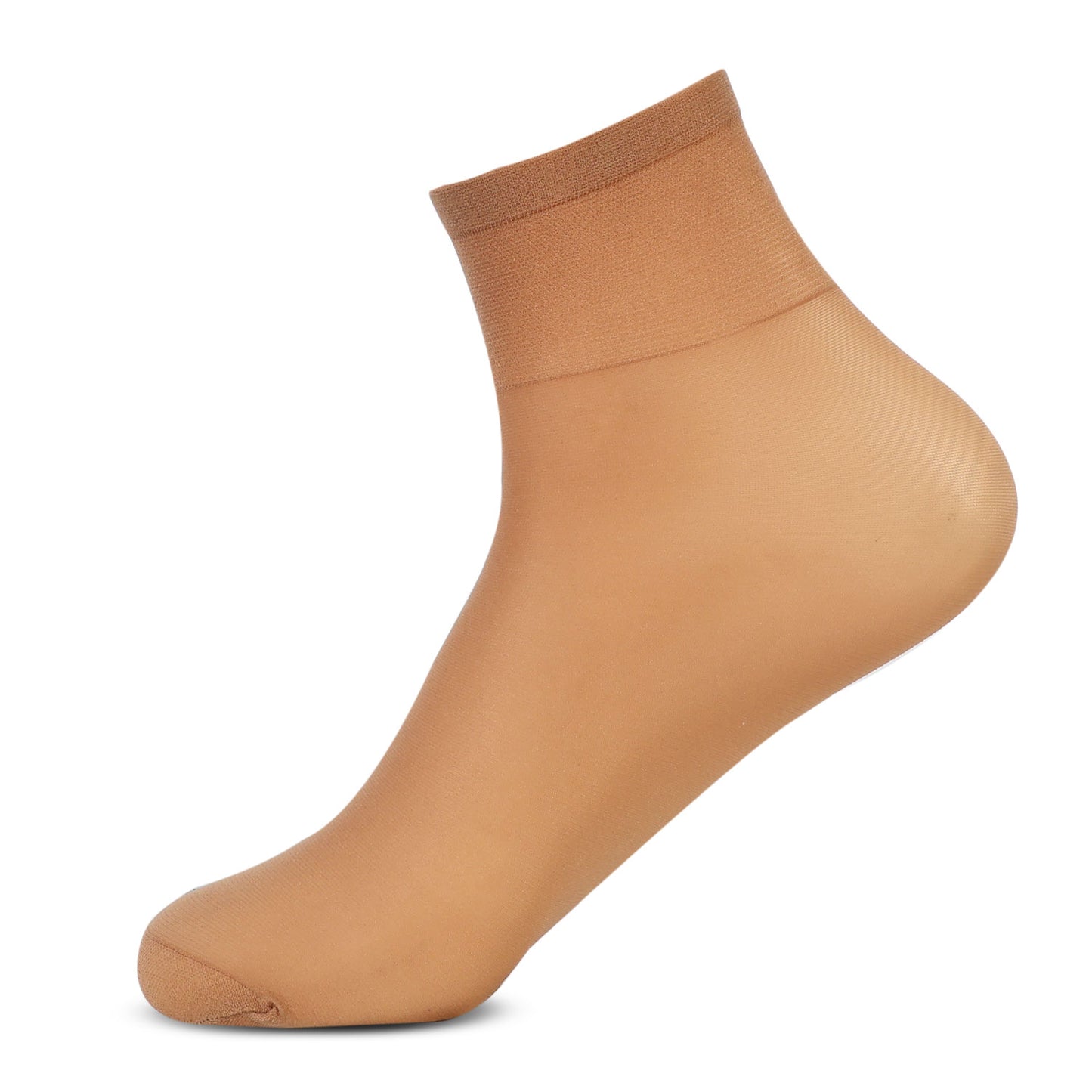 Women's & Girls' Sheer Matte Ankle High Socks (Skin)