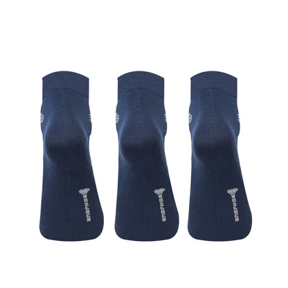 Bamboo Fiber Classic Ankle Socks (Navy) - Pack of 3