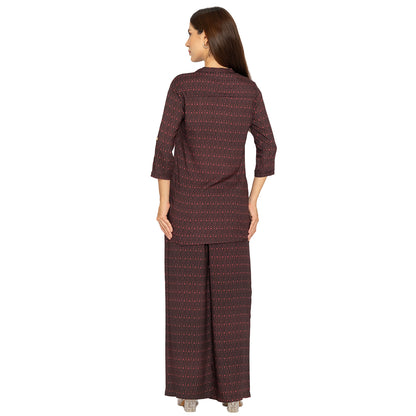 Maroon Printed Palazzo – Daily Ethnic Wear
