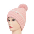 Women & Girls Pom-Pom Knitted Beanie Cap (Lt.Pink)