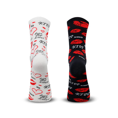 Couple Crew Length Socks White & Black