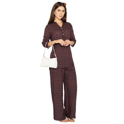 Maroon Printed Palazzo – Daily Ethnic Wear