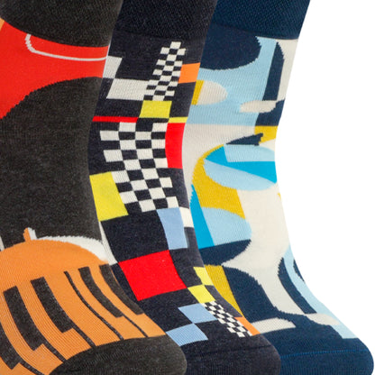 Men Urban Mosaic Designer Ankle Socks (Pack of 3)