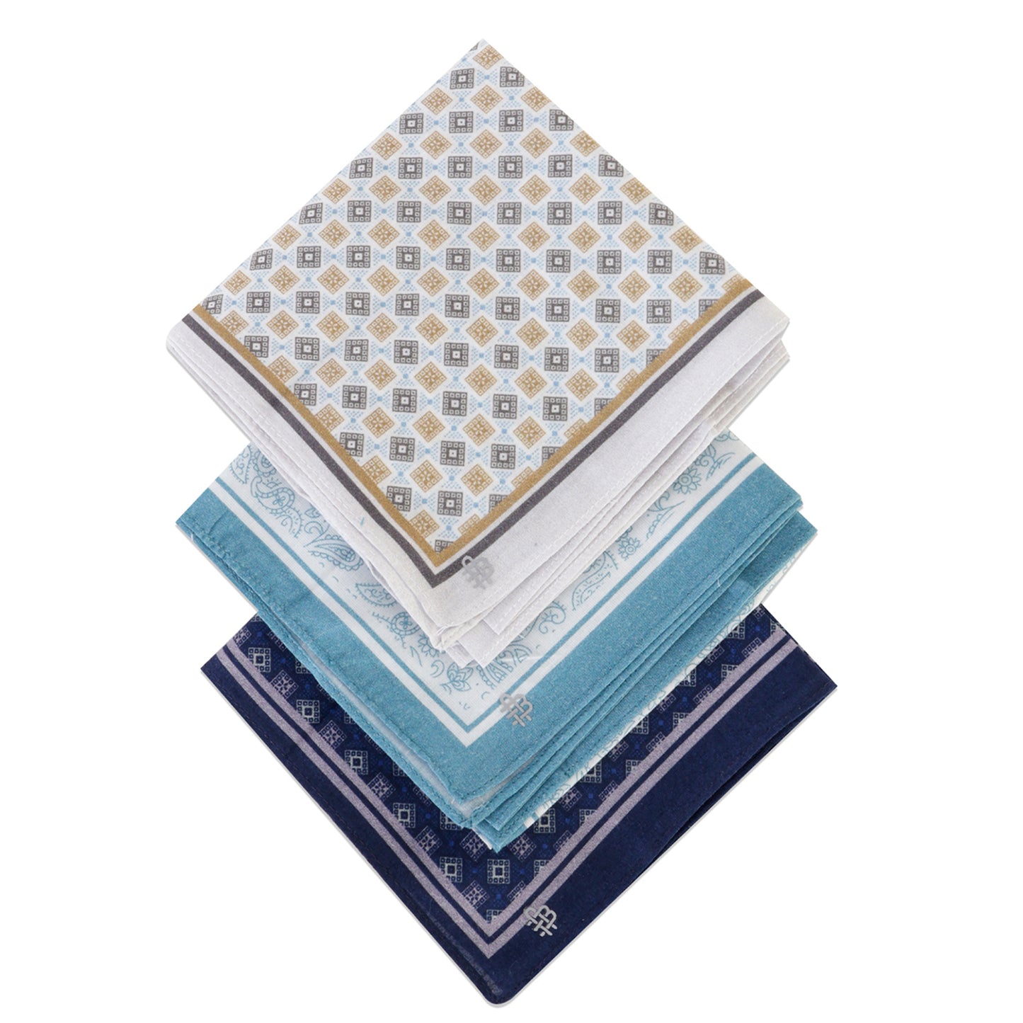 Silcora Men’s Cotton Handkerchiefs Pack of 3 (Color & Print May Vary)