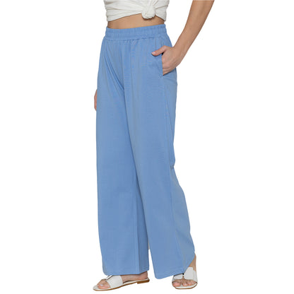 Women Flared Pants - Lt. Navy
