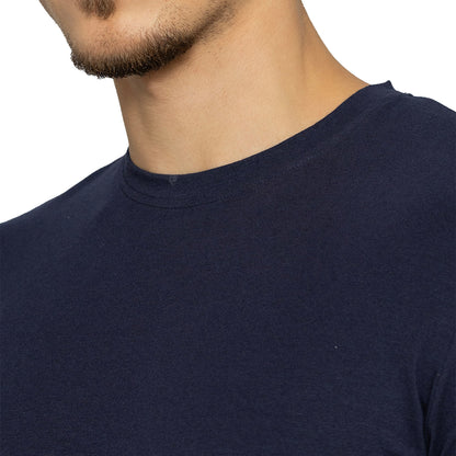 Navy Round Neck Half Sleeves T-Shirt for Men