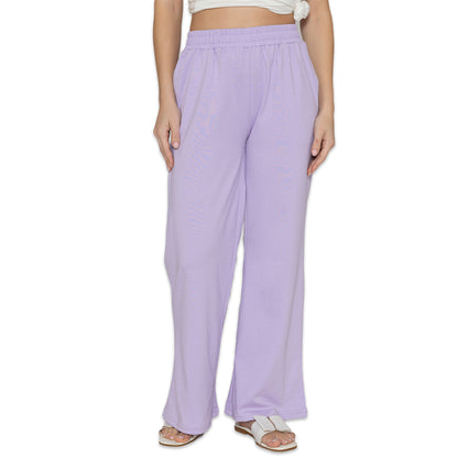 Women Flared Pants - Pastel Lilac